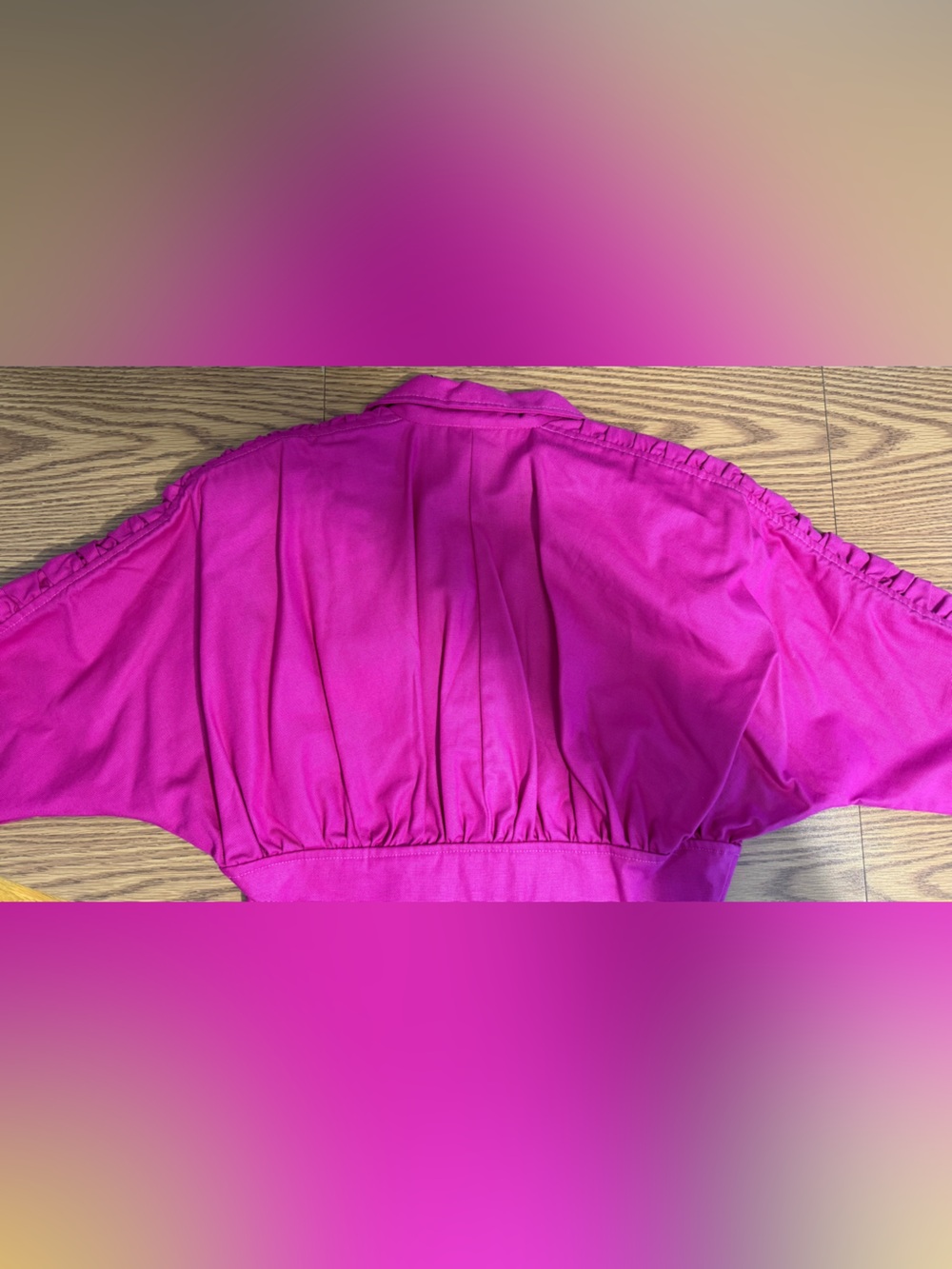 NWOT VTG 2 pc Chic Fun, Flirty Dress - Jacket Top w Ruched Bat Sleeves & Skirt - Picture 7 of 14